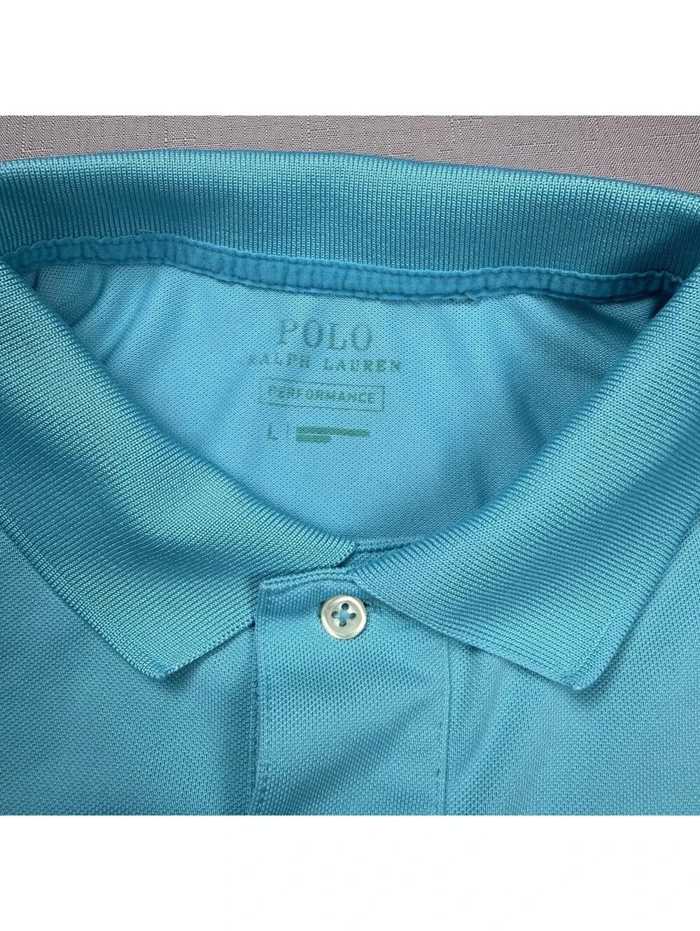Polo Ralph Lauren Performance Men’s L Aqua Blue Stretch Golf Polo Shirt